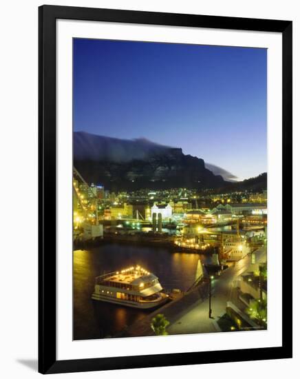 Victoria and Albert Waterfront with Table Mountain Behind, Cape Town, South Africa-Fraser Hall-Framed Photographic Print