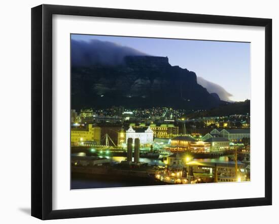 Victoria and Albert Waterfront with Table Mountain Behind, Cape Town, South Africa-Fraser Hall-Framed Photographic Print