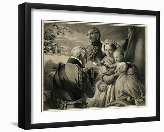 Victoria and Albert with Duke of Wellington and their Son-null-Framed Art Print