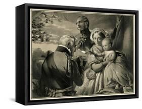 Victoria and Albert with Duke of Wellington and their Son-null-Framed Stretched Canvas