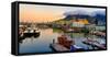 Victoria and Alfred Waterfront and harbor at sunset, Cape Town, South Africa, Africa-G&M Therin-Weise-Framed Stretched Canvas