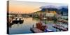 Victoria and Alfred Waterfront and harbor at sunset, Cape Town, South Africa, Africa-G&M Therin-Weise-Stretched Canvas