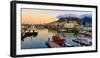 Victoria and Alfred Waterfront and harbor at sunset, Cape Town, South Africa, Africa-G&M Therin-Weise-Framed Photographic Print
