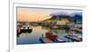 Victoria and Alfred Waterfront and harbor at sunset, Cape Town, South Africa, Africa-G&M Therin-Weise-Framed Photographic Print