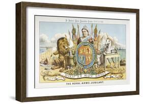 Victoria Depicted with Her Loyal Lion-Tom Merry-Framed Art Print