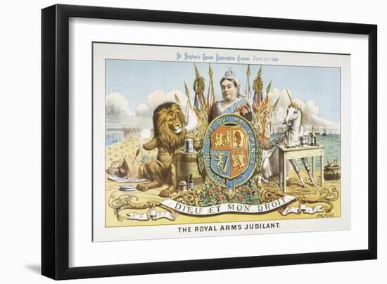 Victoria Depicted with Her Loyal Lion-Tom Merry-Framed Art Print