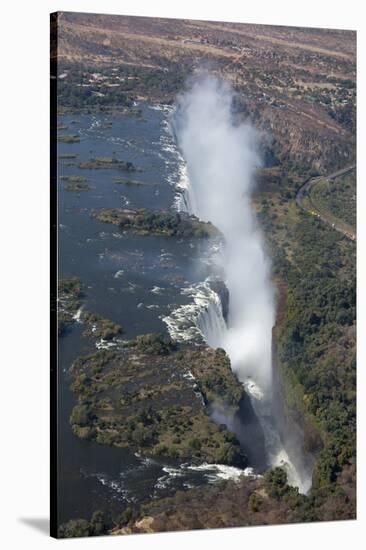 Victoria Falls, aerial view, UNESCO World Heritage Site, Zimbabwe, Africa-Ann and Steve Toon-Stretched Canvas