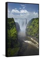 Victoria Falls and Zambezi River, Zimbabwe/Zambia border, Africa-David Wall-Framed Stretched Canvas