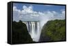 Victoria Falls and Zambezi River, Zimbabwe/Zambia border, Africa-David Wall-Framed Stretched Canvas