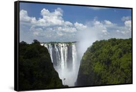 Victoria Falls and Zambezi River, Zimbabwe/Zambia border, Africa-David Wall-Framed Stretched Canvas