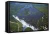 Victoria Falls and Zambezi River, Zimbabwe/Zambia border-David Wall-Framed Stretched Canvas