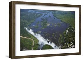 Victoria Falls and Zambezi River, Zimbabwe/Zambia border-David Wall-Framed Photographic Print