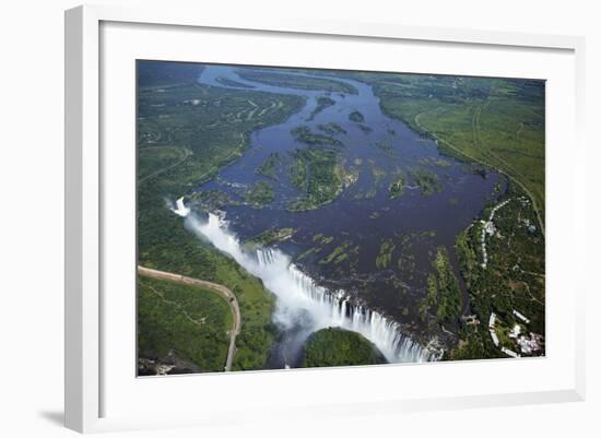 Victoria Falls and Zambezi River, Zimbabwe/Zambia border-David Wall-Framed Photographic Print