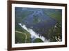 Victoria Falls and Zambezi River, Zimbabwe/Zambia border-David Wall-Framed Photographic Print