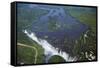 Victoria Falls and Zambezi River, Zimbabwe/Zambia border-David Wall-Framed Stretched Canvas