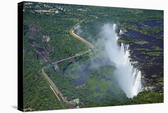 Victoria Falls and Zambezi River, Zimbabwe/Zambia border-David Wall-Stretched Canvas