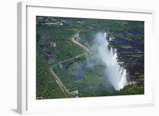 Victoria Falls and Zambezi River, Zimbabwe/Zambia border-David Wall-Framed Photographic Print