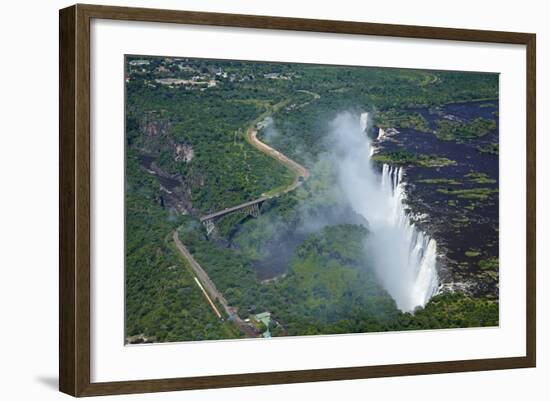 Victoria Falls and Zambezi River, Zimbabwe/Zambia border-David Wall-Framed Photographic Print