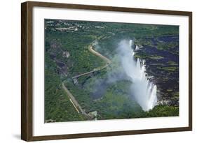 Victoria Falls and Zambezi River, Zimbabwe/Zambia border-David Wall-Framed Photographic Print