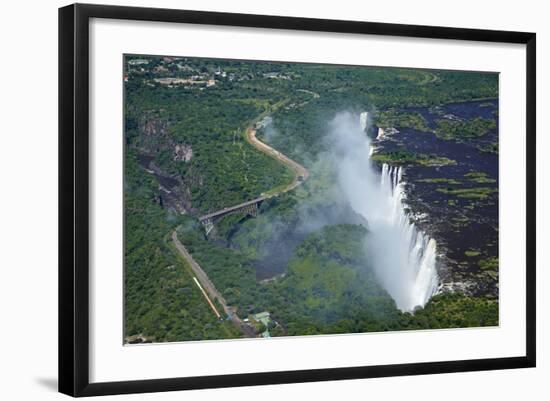 Victoria Falls and Zambezi River, Zimbabwe/Zambia border-David Wall-Framed Photographic Print