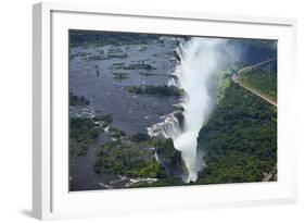 Victoria Falls and Zambezi River, Zimbabwe/Zambia border-David Wall-Framed Photographic Print