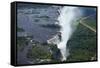 Victoria Falls and Zambezi River, Zimbabwe/Zambia border-David Wall-Framed Stretched Canvas