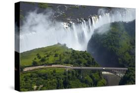 Victoria Falls and Zambezi River, Zimbabwe/Zambia border-David Wall-Stretched Canvas