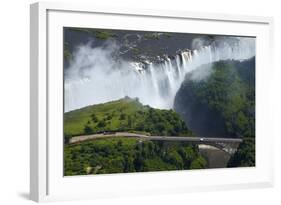 Victoria Falls and Zambezi River, Zimbabwe/Zambia border-David Wall-Framed Photographic Print