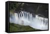 Victoria Falls and Zambezi River, Zimbabwe/Zambia border-David Wall-Framed Stretched Canvas