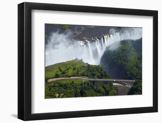 Victoria Falls and Zambezi River, Zimbabwe/Zambia border-David Wall-Framed Photographic Print