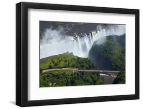 Victoria Falls and Zambezi River, Zimbabwe/Zambia border-David Wall-Framed Photographic Print