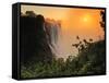 Victoria Falls at Sunrise, Zambezi River, Near Victoria Falls, Zimbabwe, Africa-Christian Heeb-Framed Stretched Canvas