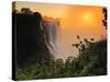 Victoria Falls at Sunrise, Zambezi River, Near Victoria Falls, Zimbabwe, Africa-Christian Heeb-Stretched Canvas