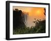 Victoria Falls at Sunrise, Zambezi River, Near Victoria Falls, Zimbabwe, Africa-Christian Heeb-Framed Photographic Print