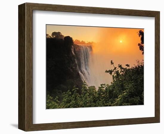 Victoria Falls at Sunrise, Zambezi River, Near Victoria Falls, Zimbabwe, Africa-Christian Heeb-Framed Photographic Print