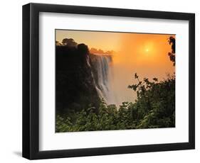 Victoria Falls at Sunrise, Zambezi River, Near Victoria Falls, Zimbabwe, Africa-Christian Heeb-Framed Photographic Print