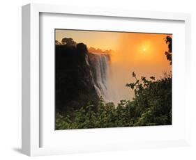 Victoria Falls at Sunrise, Zambezi River, Near Victoria Falls, Zimbabwe, Africa-Christian Heeb-Framed Photographic Print