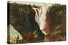 Victoria Falls from Western End of Chasm-Thomas Baines-Stretched Canvas