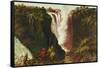 Victoria Falls from Western End of Chasm-Thomas Baines-Framed Stretched Canvas