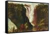 Victoria Falls from Western End of Chasm-Thomas Baines-Framed Stretched Canvas