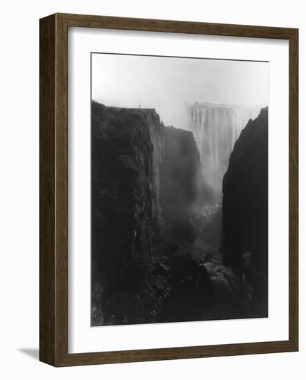 Victoria Falls in Rhodesia Photograph - Rhodesia-Lantern Press-Framed Art Print