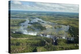 Victoria Falls or   Mosi-oa-Tunya   (The Smoke that Thunders), and Zambezi River, Zimbabwe-David Wall-Stretched Canvas