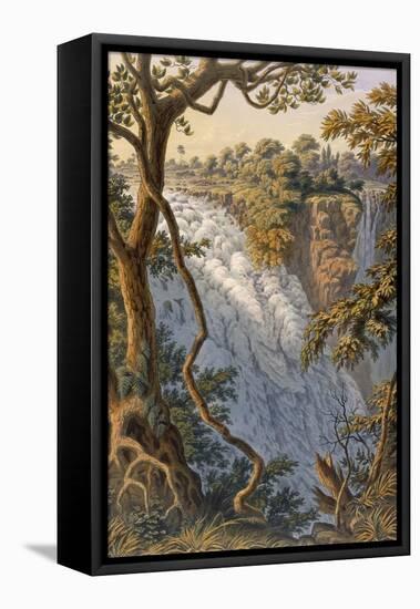 Victoria Falls: the Leaping Water (Colour Litho)-Thomas Baines-Framed Stretched Canvas