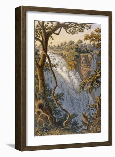 Victoria Falls: the Leaping Water (Colour Litho)-Thomas Baines-Framed Giclee Print