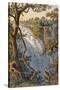 Victoria Falls: the Leaping Water (Colour Litho)-Thomas Baines-Stretched Canvas