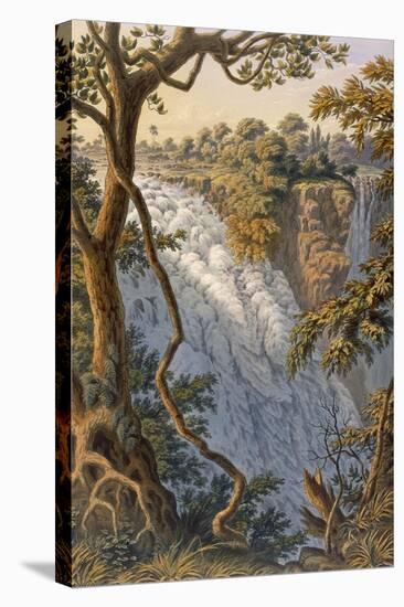 Victoria Falls: the Leaping Water (Colour Litho)-Thomas Baines-Stretched Canvas