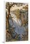 Victoria Falls: the Leaping Water (Colour Litho)-Thomas Baines-Framed Giclee Print