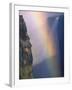 Victoria Falls with Rainbow in Spray, Zimbabwe-Pete Oxford-Framed Photographic Print