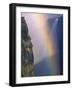 Victoria Falls with Rainbow in Spray, Zimbabwe-Pete Oxford-Framed Photographic Print