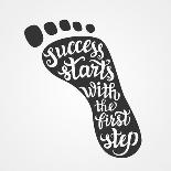'Success Starts with the First Step' Lettering-Victoria Gripas-Stretched Canvas